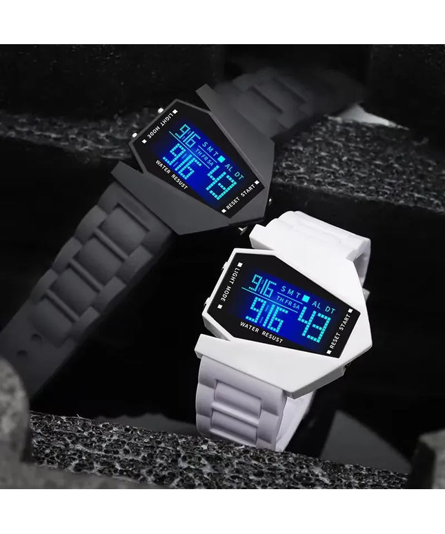 KissICON Unisex Digital Sports Watch - Jet Fighter Timepiece