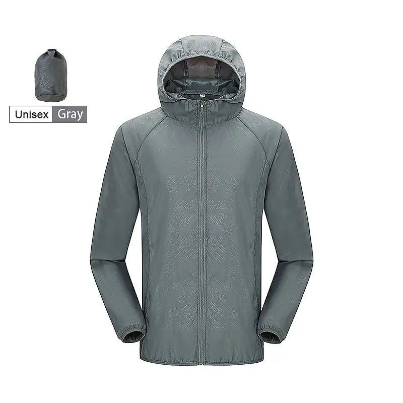 KissICON Unisex Gray / M Unisex Waterproof Quick Dry Outdoor Hiking Camping Windbreaker Jacket