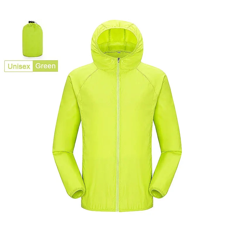 KissICON Unisex Green / M Unisex Waterproof Quick Dry Outdoor Hiking Camping Windbreaker Jacket