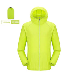 KissICON Unisex Green / M Unisex Waterproof Quick Dry Outdoor Hiking Camping Windbreaker Jacket