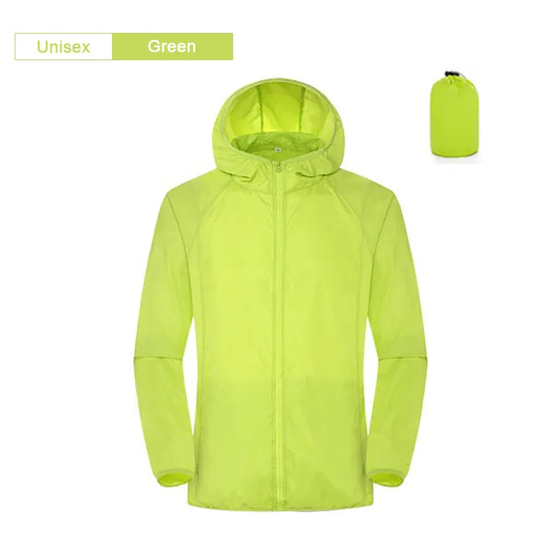 KissICON Unisex-Green / S / China Mainland Waterproof Sun Protection Camping Rain Jacket  Quick Dry Windbreaker