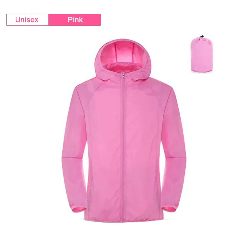 KissICON Unisex-Pink / XL / China Mainland Waterproof Sun Protection Camping Rain Jacket  Quick Dry Windbreaker