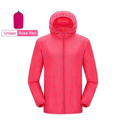 KissICON Unisex Rose Red / M Unisex Waterproof Quick Dry Outdoor Hiking Camping Windbreaker Jacket