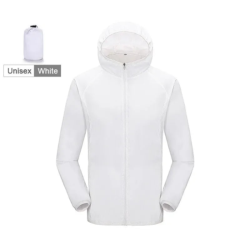 KissICON Unisex White / XL Unisex Waterproof Quick Dry Outdoor Hiking Camping Windbreaker Jacket