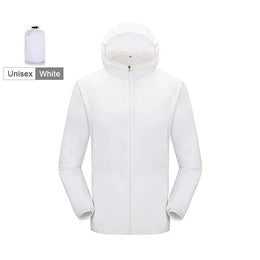 KissICON Unisex White / XL Unisex Waterproof Quick Dry Outdoor Hiking Camping Windbreaker Jacket