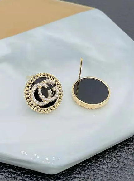 KissICON Earrings United States Elegant Zircon Letter Stud Earrings