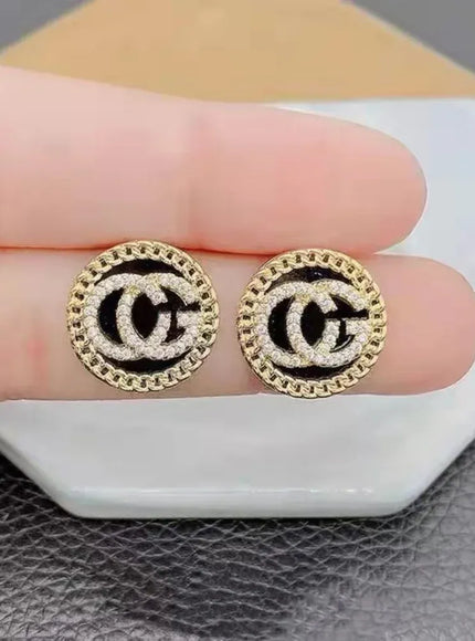 KissICON Earrings United States Elegant Zircon Letter Stud Earrings