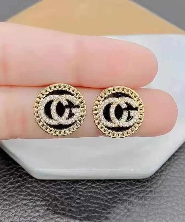KissICON Earrings United States Elegant Zircon Letter Stud Earrings