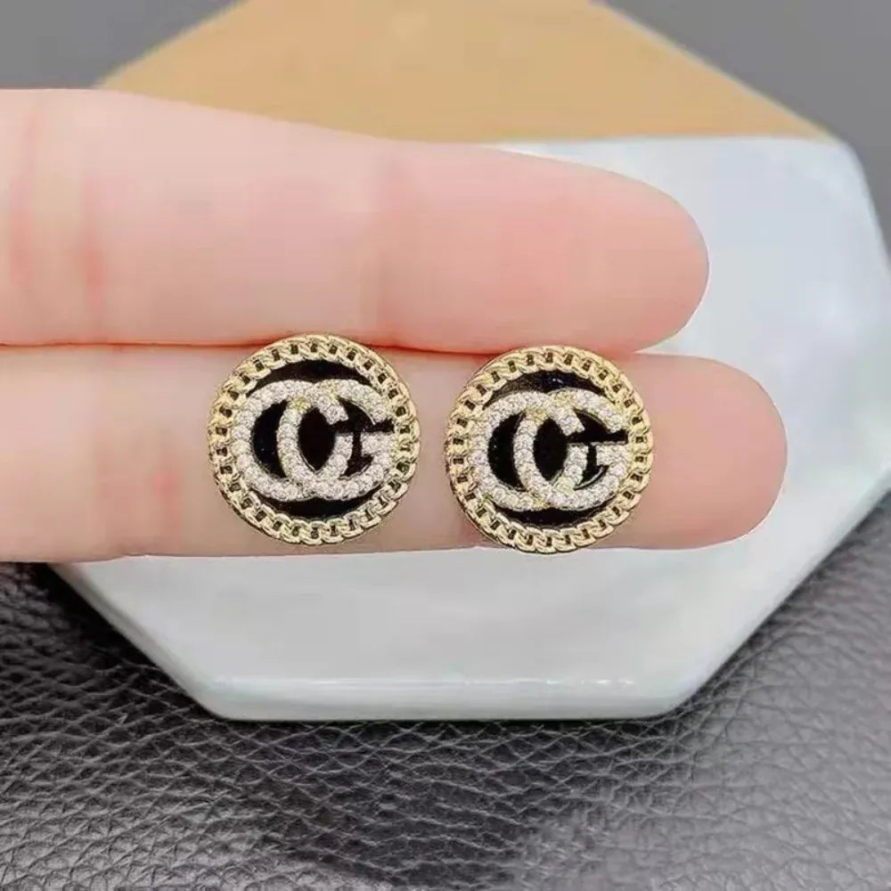 KissICON Earrings United States Elegant Zircon Letter Stud Earrings