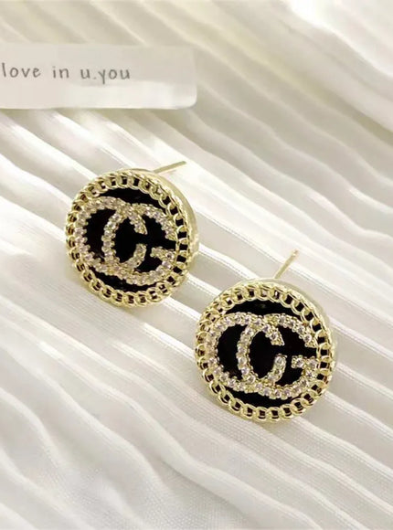 KissICON Earrings United States Elegant Zircon Letter Stud Earrings