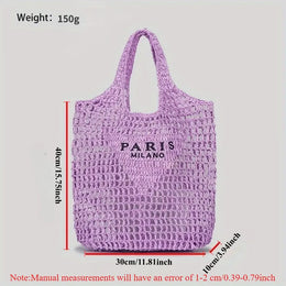 KissICON Urban Women's Handbag – Embroidered Letter Mesh