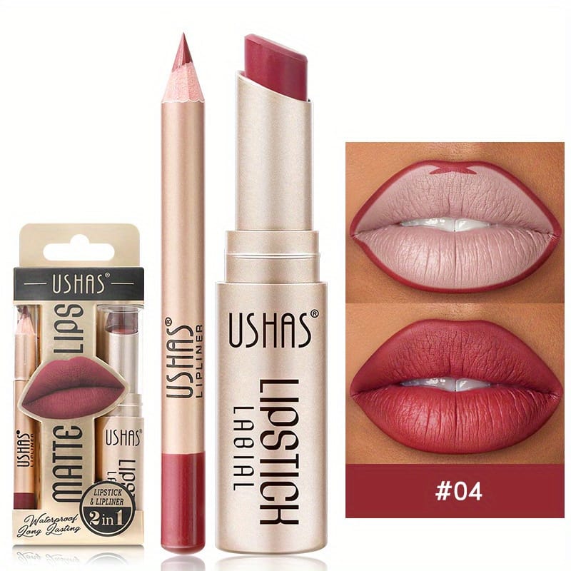 KissICON USHAS Matte Lipstick Set 12 Colors Waterproof Lip