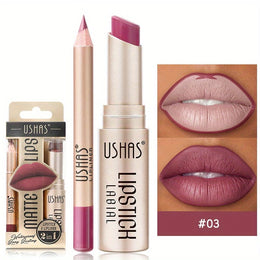 KissICON USHAS Matte Lipstick Set 12 Colors Waterproof Lip