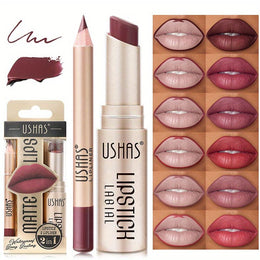 KissICON USHAS Matte Lipstick Set 12 Colors Waterproof Lip