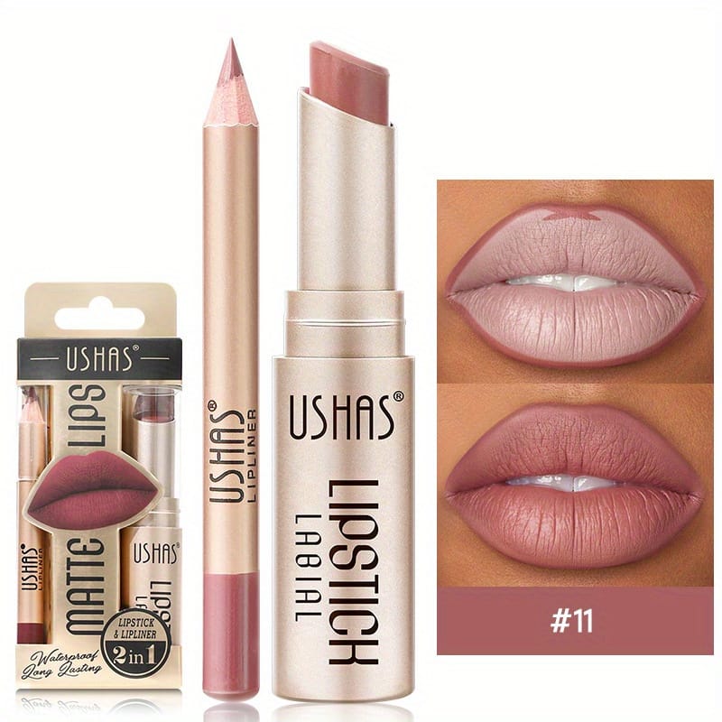 KissICON USHAS Matte Lipstick Set 12 Colors Waterproof Lip