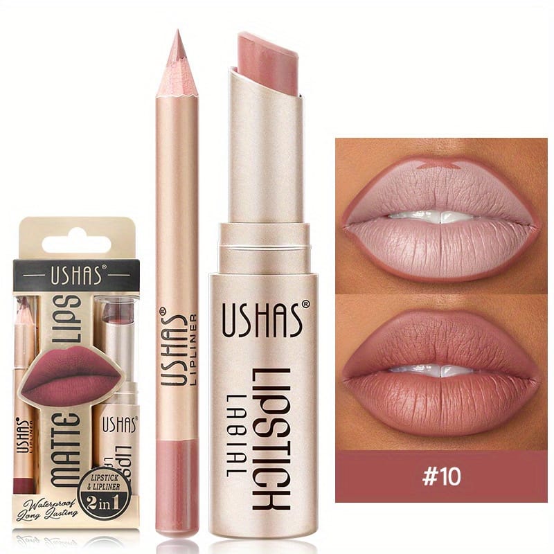 KissICON USHAS Matte Lipstick Set 12 Colors Waterproof Lip
