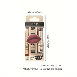KissICON USHAS Matte Lipstick Set 12 Colors Waterproof Lip