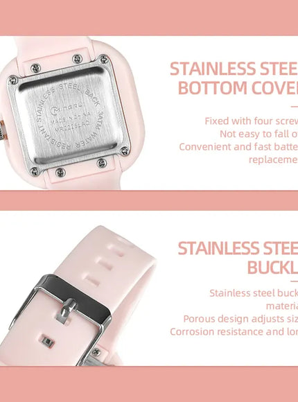 KissICON 💋 UTHAI CA05 Women's Square Watch - 30M