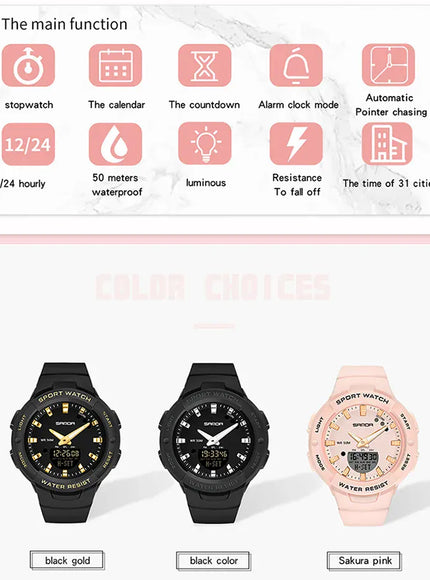 KissICON Uthai CE64 Women Watch - Fashion Outdoor Waterproof