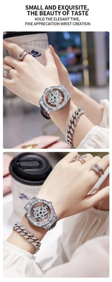 KissICON UTHAI L99 Women Watch 360 Rotation Diamond Luxury
