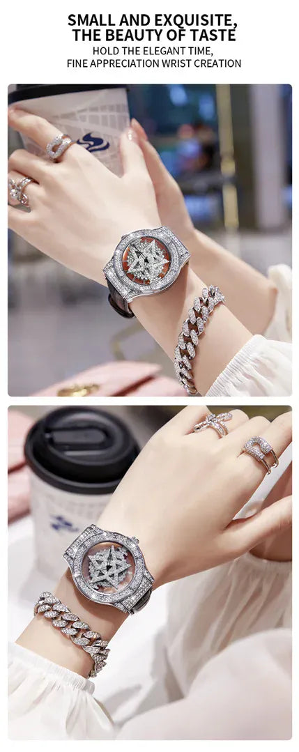 KissICON UTHAI L99 Women Watch 360 Rotation Diamond Luxury