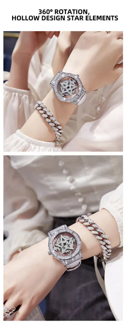 KissICON UTHAI L99 Women Watch 360 Rotation Diamond Luxury
