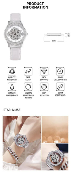 KissICON UTHAI L99 Women Watch 360 Rotation Diamond Luxury