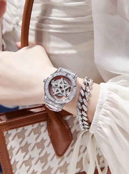 KissICON UTHAI L99 Women Watch 360 Rotation Diamond Luxury