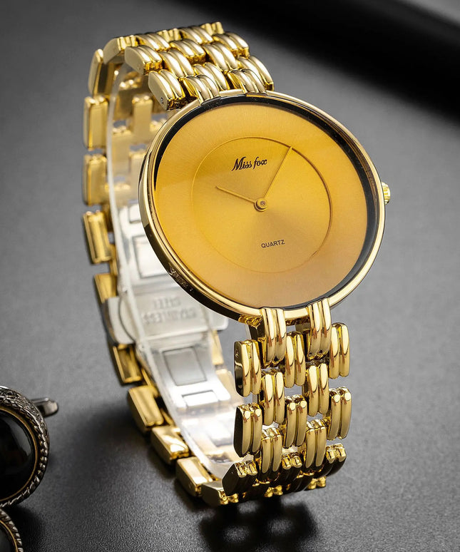 KissICON Uthai Men Watch Luxury Brand Retro Gold Band