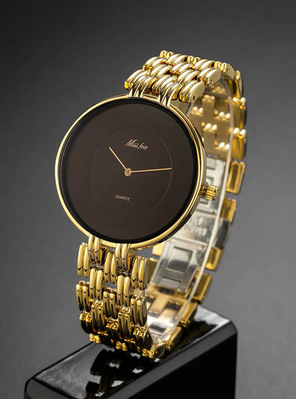 KissICON Uthai Men Watch Luxury Brand Retro Gold Band