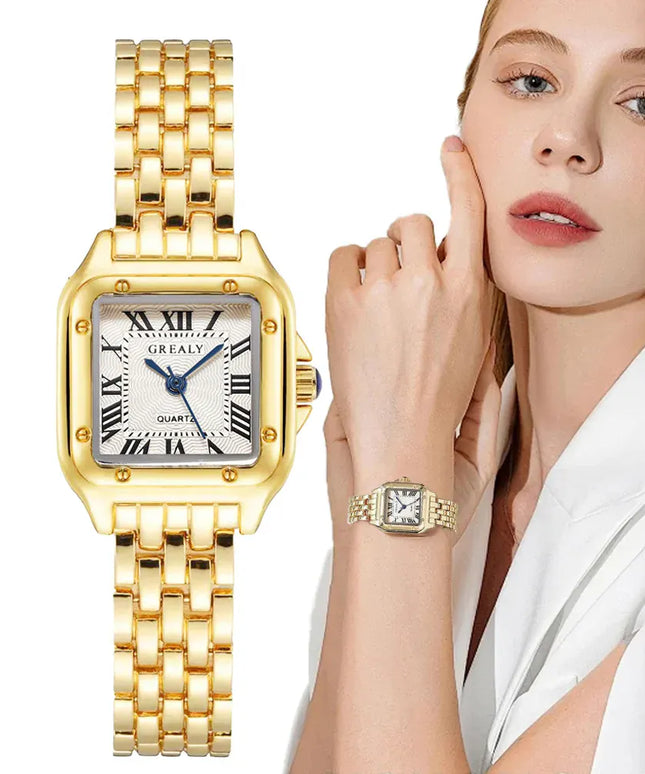 KissICON UTHAI Women Quartz Watch Stainless Steel Band -
