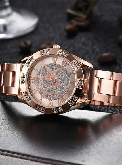 KissICON UTHAI Women's Diamond Set Quartz Watch - TVK