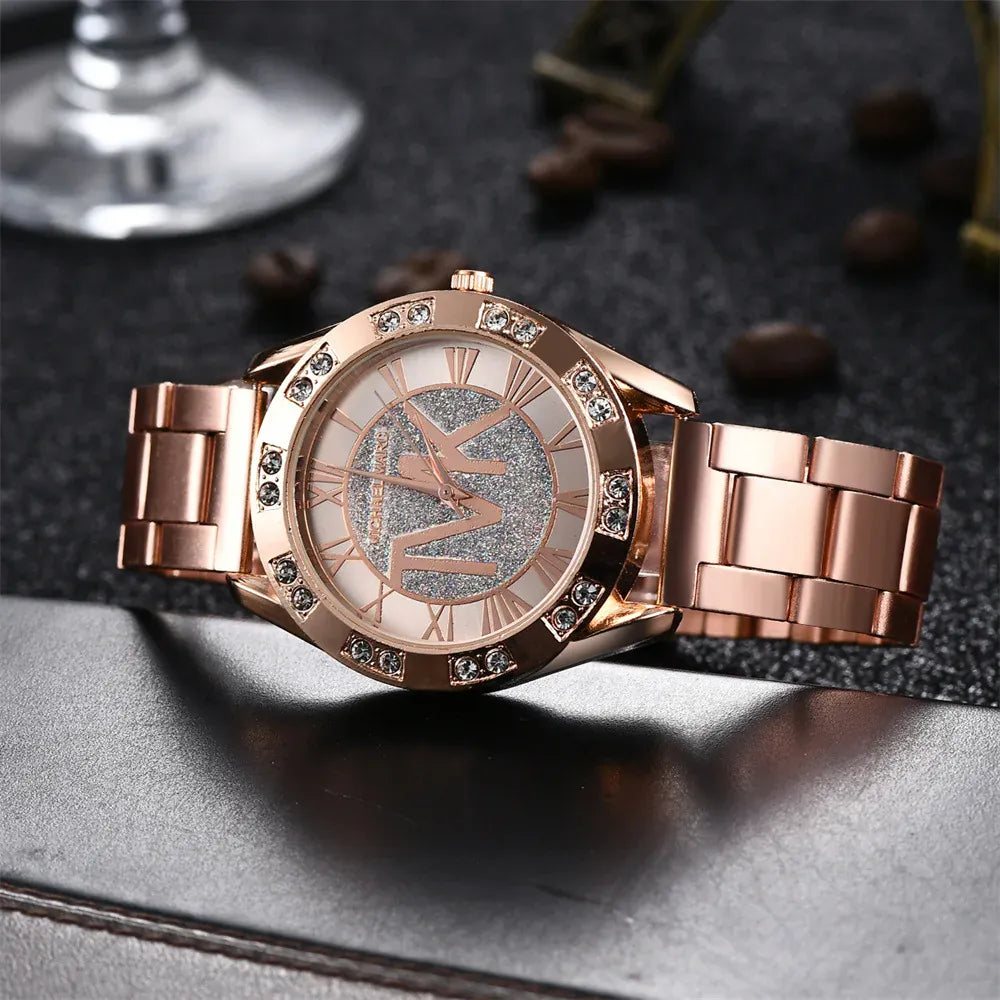KissICON UTHAI Women's Diamond Set Quartz Watch - TVK