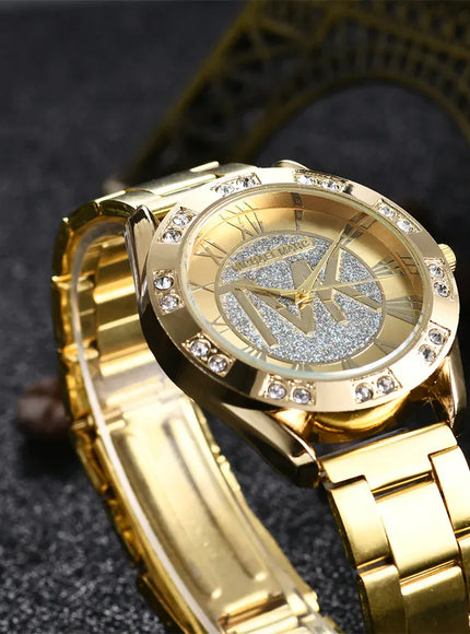 KissICON UTHAI Women's Diamond Set Quartz Watch - TVK