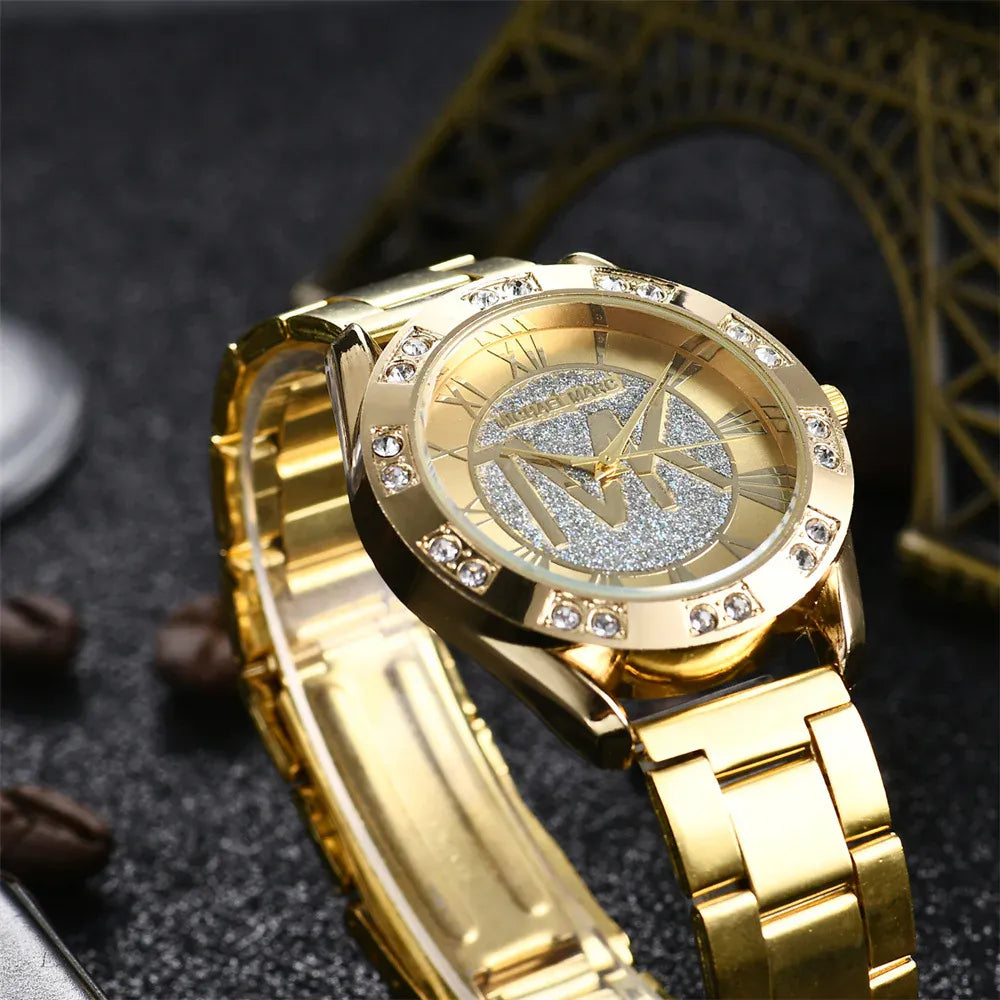 KissICON UTHAI Women's Diamond Set Quartz Watch - TVK