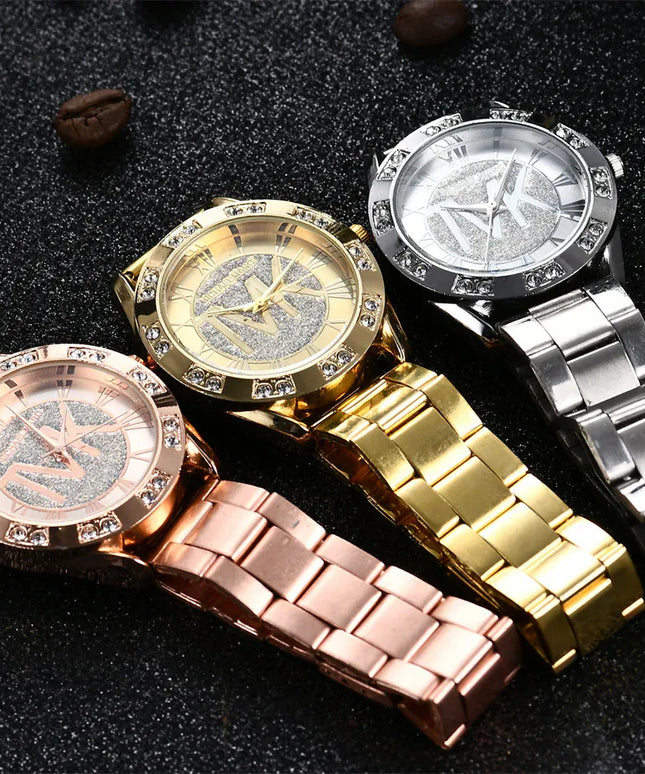 KissICON UTHAI Women's Diamond Set Quartz Watch - TVK