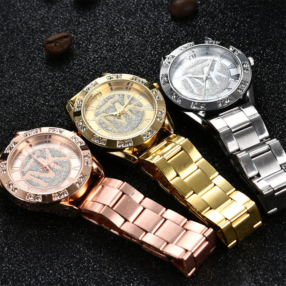 KissICON UTHAI Women's Diamond Set Quartz Watch - TVK