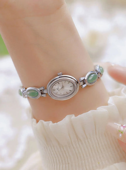 KissICON Uthai Womens Watch Waterproof Hotan Jade Luxury Bracelet