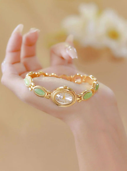 KissICON Uthai Womens Watch Waterproof Hotan Jade Luxury Bracelet