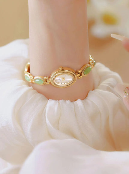 KissICON Uthai Womens Watch Waterproof Hotan Jade Luxury Bracelet