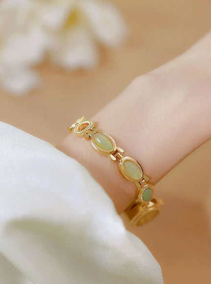 KissICON Uthai Womens Watch Waterproof Hotan Jade Luxury Bracelet