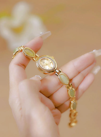 KissICON Uthai Womens Watch Waterproof Hotan Jade Luxury Bracelet