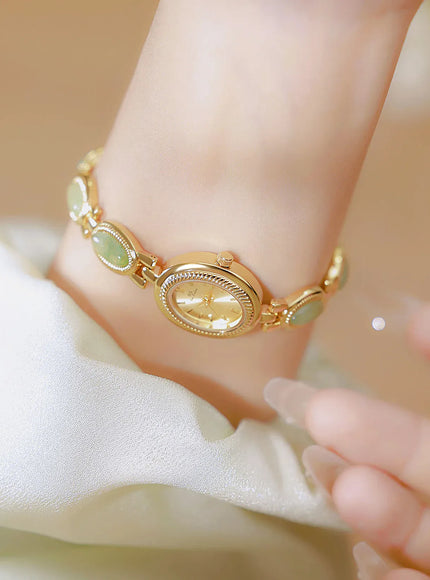 KissICON Uthai Womens Watch Waterproof Hotan Jade Luxury Bracelet