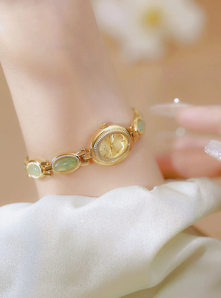 KissICON Uthai Womens Watch Waterproof Hotan Jade Luxury Bracelet