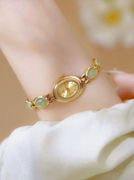 KissICON Uthai Womens Watch Waterproof Hotan Jade Luxury Bracelet