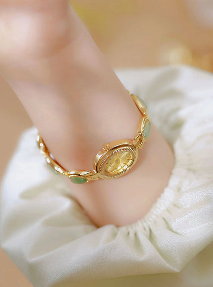 KissICON Uthai Womens Watch Waterproof Hotan Jade Luxury Bracelet