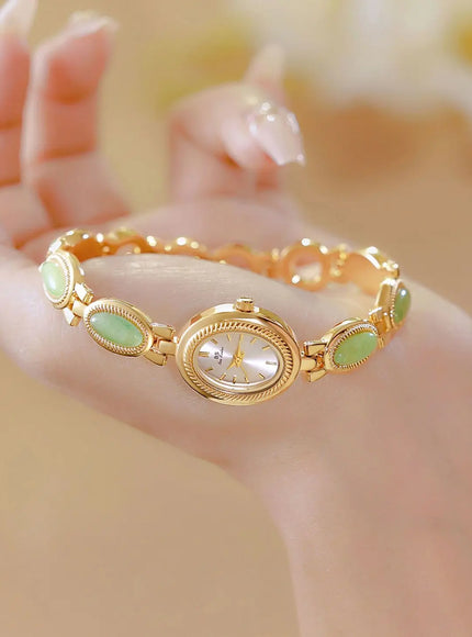 KissICON Uthai Womens Watch Waterproof Hotan Jade Luxury Bracelet