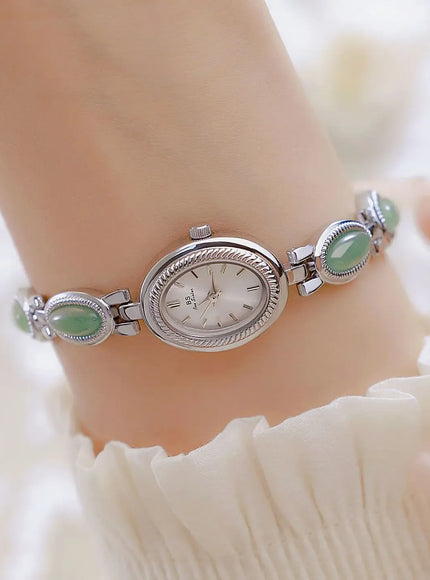 KissICON Uthai Womens Watch Waterproof Hotan Jade Luxury Bracelet