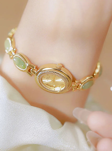 KissICON Uthai Womens Watch Waterproof Hotan Jade Luxury Bracelet