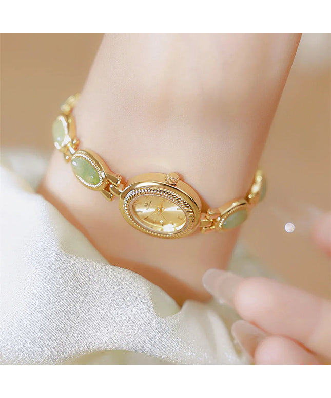 KissICON Uthai Womens Watch Waterproof Hotan Jade Luxury Bracelet